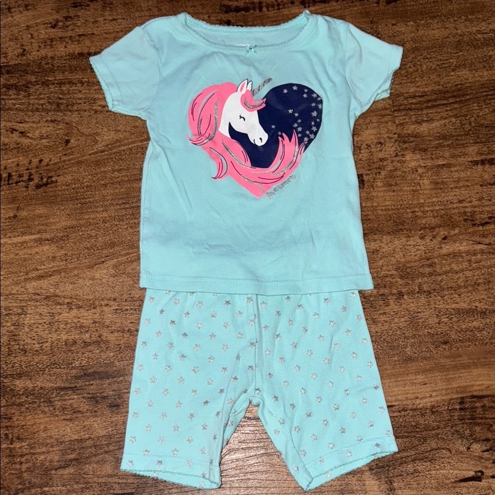 Carter's Blue and Pink Pajama Set Soft Sleepwear